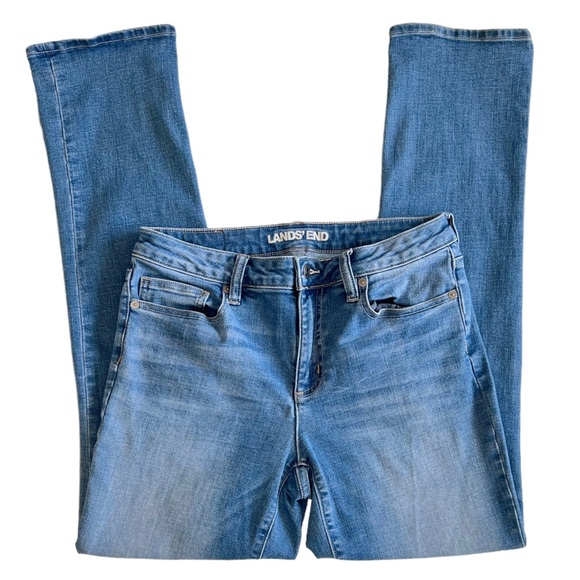Lands End Mid Rise‎ 9” Straight Leg Jeans Medium Wash Denim Women’s Size 8 - Picture 13 of 13